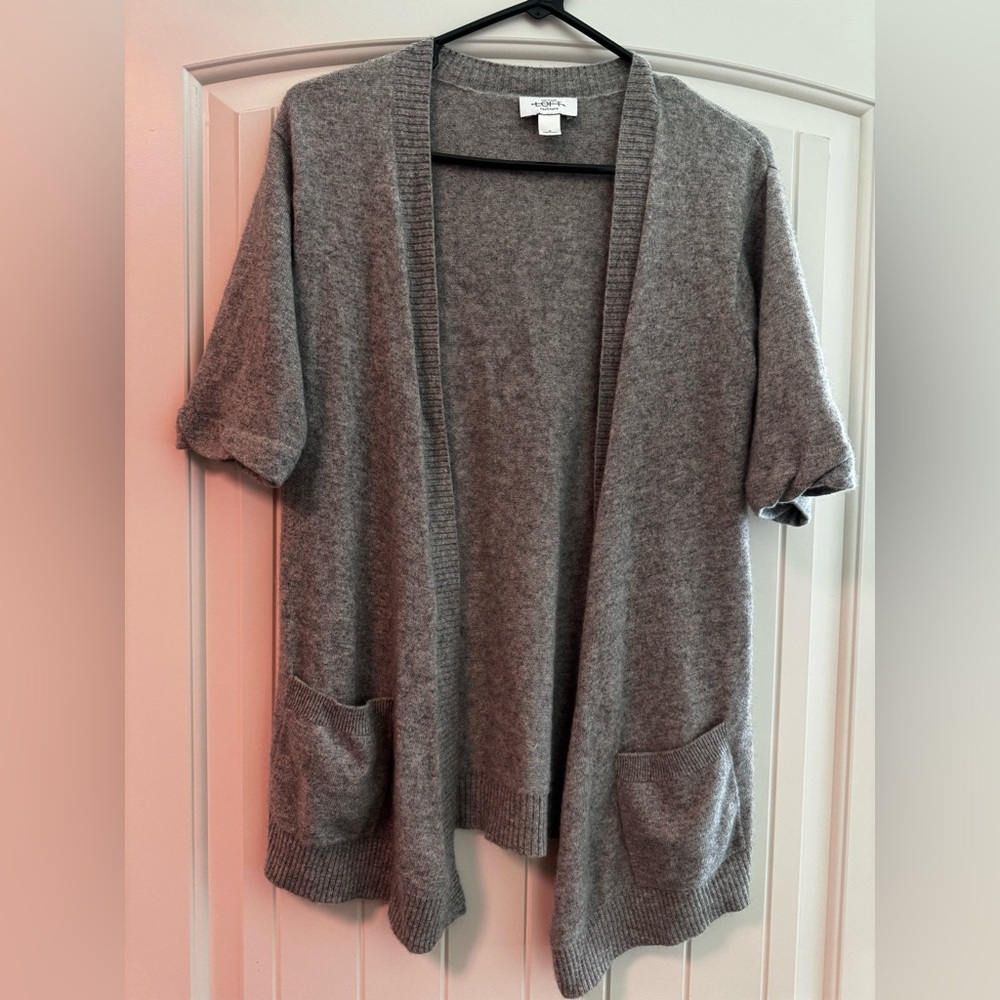 Pockets!!! Heather Gray Cardigan/ Ann Taylor/ Size S/ 100% Cashmere
